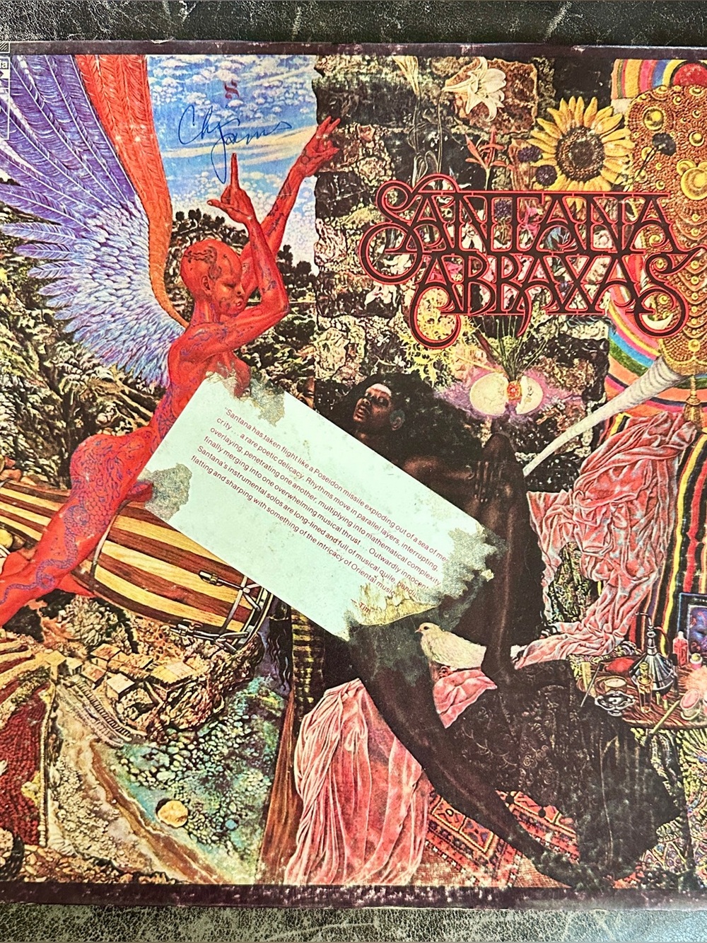 Santana Abraxas LP 1970 US First Press Pitman 1H/1D MINT Poster Ink Writing